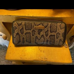 Cole Haan leather Faux Snakeskin Wallet